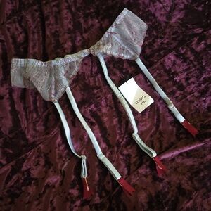 NWT Studio Pia Airlia Dragonfly Peace Silk Suspender Belt Lg